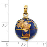 Load image into Gallery viewer, 14K 3-D Enamel World Globe Charm
