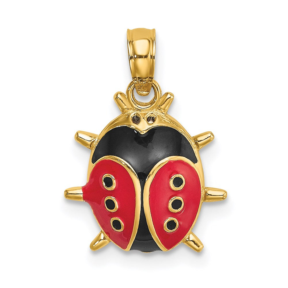14K Enameled Ladybug Charm
