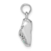 Load image into Gallery viewer, 14K White Gold 3-D Light Blue Enamel Baby Shoe Charm
