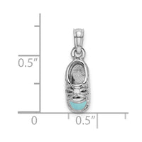 Load image into Gallery viewer, 14K White Gold 3-D Light Blue Enamel Baby Shoe Charm
