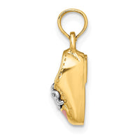 Load image into Gallery viewer, 14K &amp; Rhodium 3-D Pink Enamel Baby Shoe Charm
