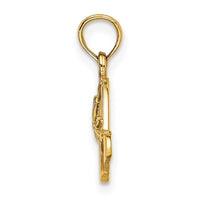 Load image into Gallery viewer, 14K Polished 2-D Red Enamel Hat Charm
