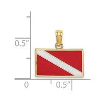 Load image into Gallery viewer, 14K Dive Flag W/Red &amp; White Enamel Charm
