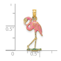 Load image into Gallery viewer, 14K 3-D Pink Enamel Flamingo Charm
