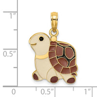 Load image into Gallery viewer, 14K Brown, Tan and Black Enamel Turtle Charm
