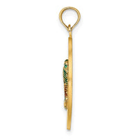 Load image into Gallery viewer, 14K w/ Enamel SARASOTA Circle Palm Tree Charm
