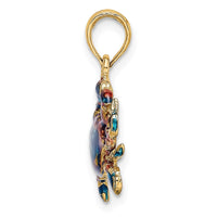 Load image into Gallery viewer, 14K Blue Enamel Crab Charm
