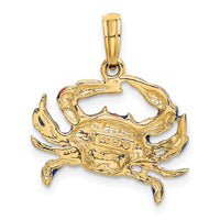 Load image into Gallery viewer, 14K Blue Enamel Crab Charm

