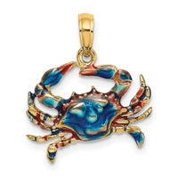Load image into Gallery viewer, 14K Blue Enamel Crab Charm
