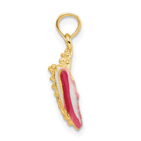 Load image into Gallery viewer, 14k Textured and Enamel Conch Shell Pendant
