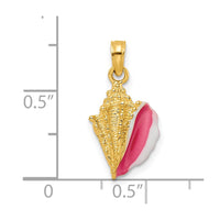 Load image into Gallery viewer, 14k Textured and Enamel Conch Shell Pendant
