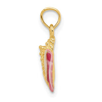Load image into Gallery viewer, 14k Textured and Enamel Conch Shell Pendant
