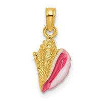 Load image into Gallery viewer, 14k Textured and Enamel Conch Shell Pendant
