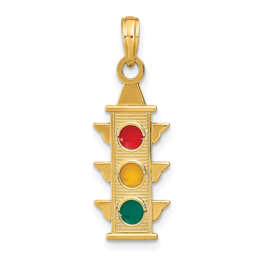 14K w/ Red, Yellow, Green Enamel Traffic Signal Charm