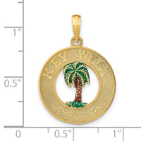 Load image into Gallery viewer, 14K KEY WEST Enameled Palm Tree Circle Charm
