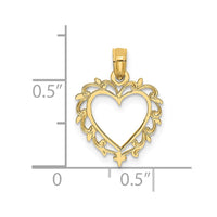 Load image into Gallery viewer, 14K Heart w/ Lace Trim Charm
