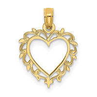 Load image into Gallery viewer, 14K Heart w/ Lace Trim Charm
