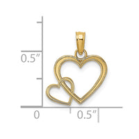 Load image into Gallery viewer, 14K Flat Two Hearts Intertwined Charm
