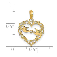 Load image into Gallery viewer, 14K Polished Love Birds in Heart Pendant
