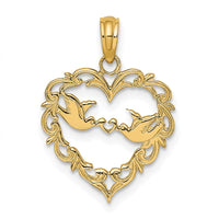 Load image into Gallery viewer, 14K Polished Love Birds in Heart Pendant
