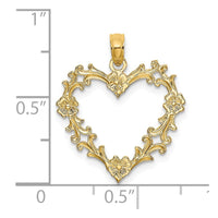 Load image into Gallery viewer, 14K Cut-Out Floral Heart Charm
