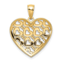 Load image into Gallery viewer, 14K Diamond-cut Heart Pattern On Heart Charm
