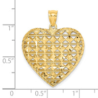 Load image into Gallery viewer, 14K 3-D Cut-out Diamond-cut Puffed Heart Pendant
