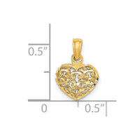 Load image into Gallery viewer, 14K 3-D Diamond-cut Mini Puffed Heart Charm
