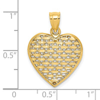 Load image into Gallery viewer, 14K 3-D Diamond-cut Puffed Heart Charm
