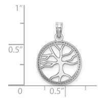 Load image into Gallery viewer, 14K White Gold Small Tree of Life In Round Frame Charm
