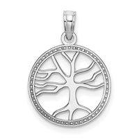 Load image into Gallery viewer, 14K White Gold Small Tree of Life In Round Frame Charm
