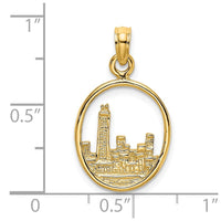 Load image into Gallery viewer, 14K Chicago Skyline In Circle Frame Charm
