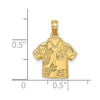 Load image into Gallery viewer, 14K Polished Hawaiian Pineapple Style Shirt Charm
