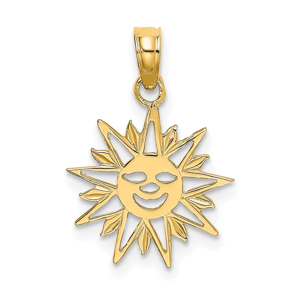14K Smiling Sun Charm