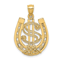 Load image into Gallery viewer, 14K Dollar Sign In Horseshoe Charm
