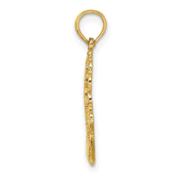 Load image into Gallery viewer, 14K Engraved Claddagh In Oval w/ Lace Trim Charm
