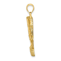 Load image into Gallery viewer, 14K 2-D Polished / Textured Nefertiti Profile Charm
