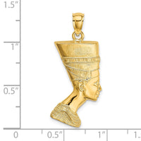 Load image into Gallery viewer, 14K 2-D Polished / Textured Nefertiti Profile Charm
