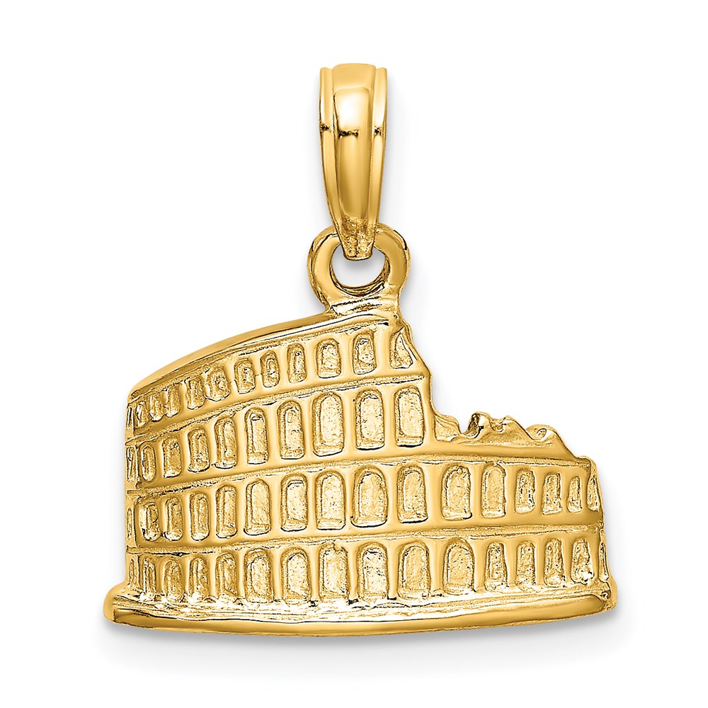14K Textured 2-D Coliseum Charm