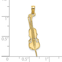 Load image into Gallery viewer, 14K Polished Engraved Upright Bass Charm
