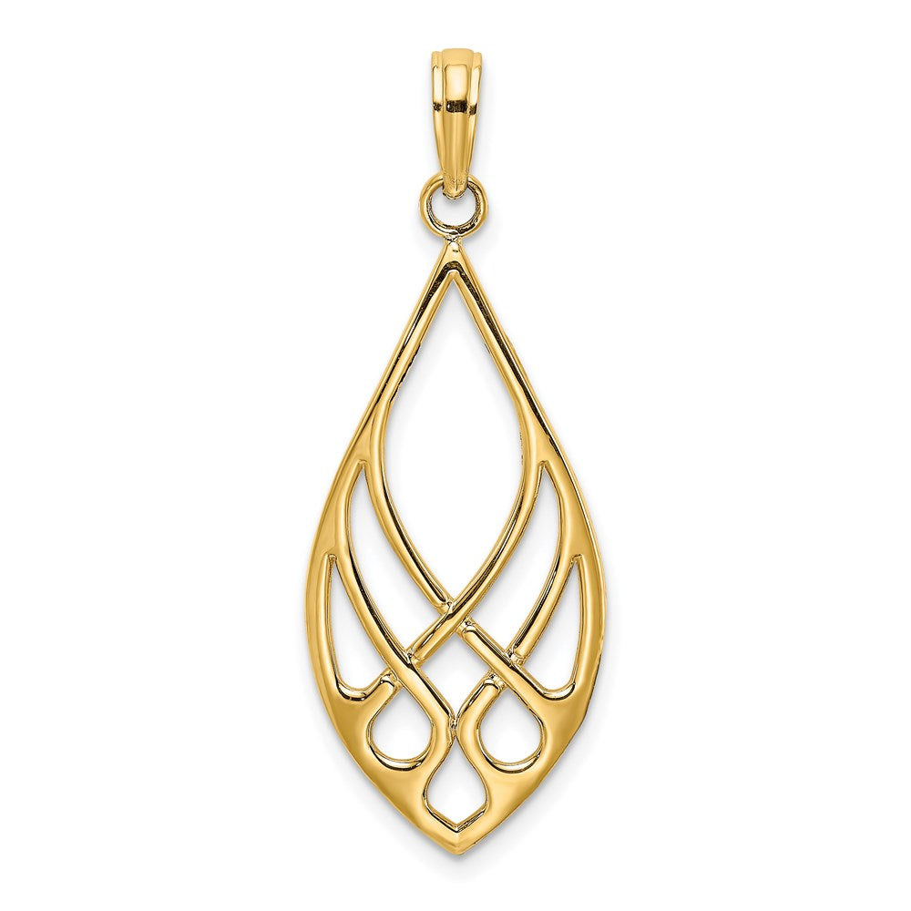 14K Celtic Knot Teardrop Charm