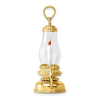 Load image into Gallery viewer, 14K Glass w/ Enamel 3-D Candle Lantern Charm
