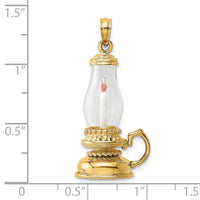 Load image into Gallery viewer, 14K Glass w/ Enamel 3-D Candle Lantern Charm
