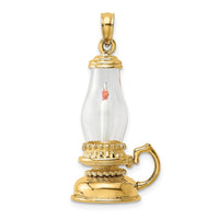 Load image into Gallery viewer, 14K Glass w/ Enamel 3-D Candle Lantern Charm
