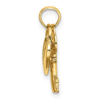Load image into Gallery viewer, 14K Moveable Dangling Heart and Key Charm
