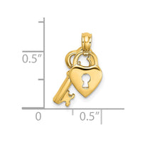 Load image into Gallery viewer, 14K Moveable Dangling Heart and Key Charm

