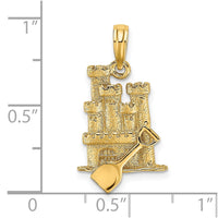 Load image into Gallery viewer, 14K 3-D Sand Castle w/ Shovel Charm
