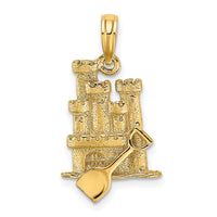 Load image into Gallery viewer, 14K 3-D Sand Castle w/ Shovel Charm
