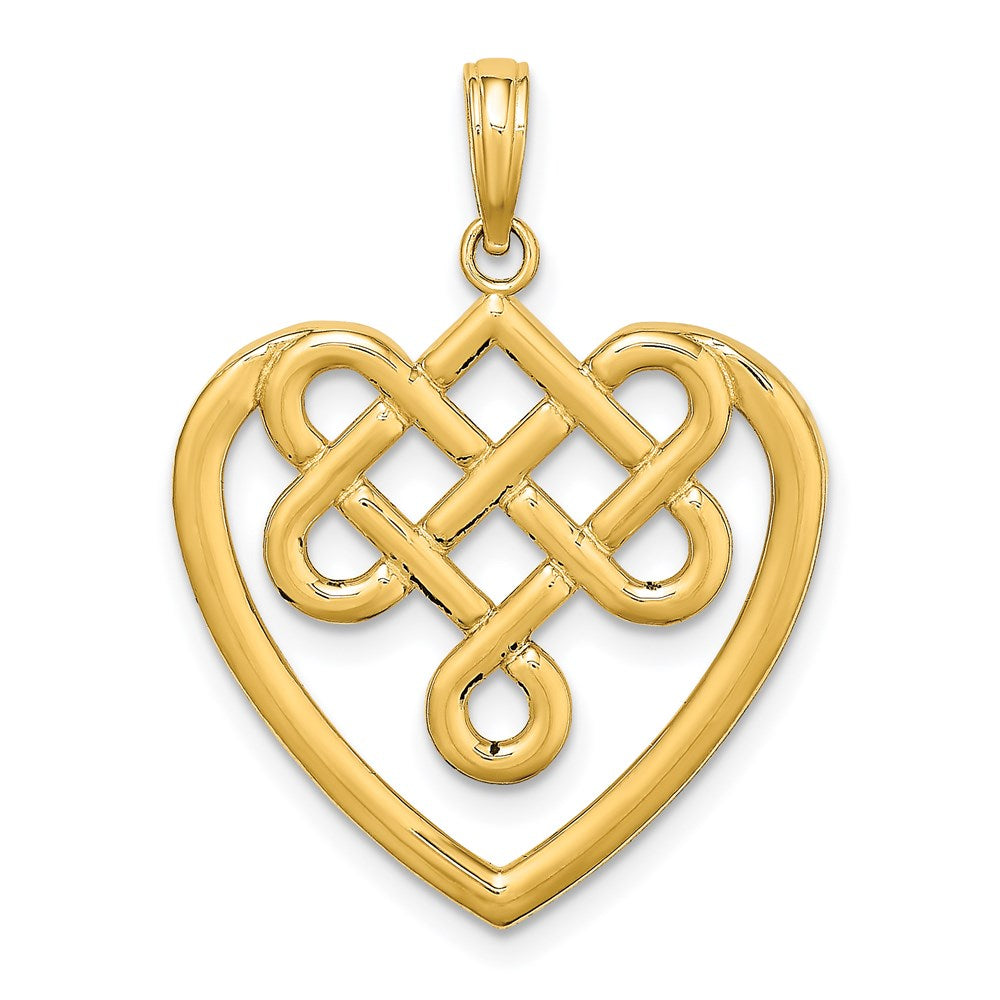 14K Large Celtic Knot Heart Charm