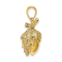 Load image into Gallery viewer, 14K 3-D Acorn w/Leaf Pendant
